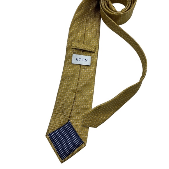 ETON Gold Geometric Silk LUXURY Tie ITALY - Picture 2 of 4